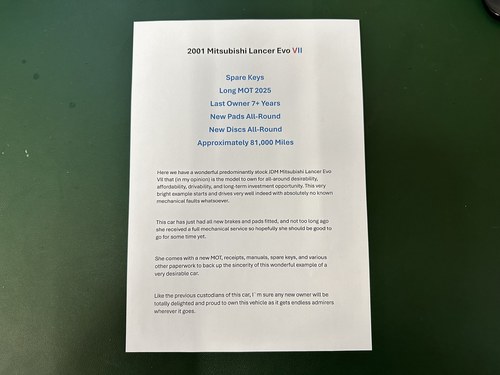 2000 Mitsubishi Lancer Evolution VII In vendita (immagine 176 di 176)