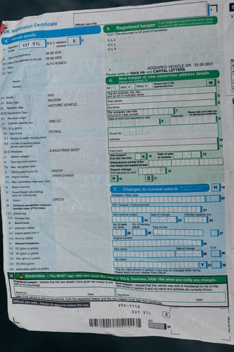 1972 Alfa Romeo 2000 Berlina In vendita (immagine 156 di 158)