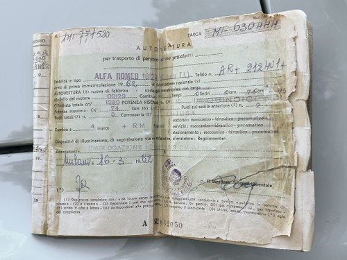 1962 Alfa Romeo Giulietta Type 101 TI In vendita (immagine 182 di 183)