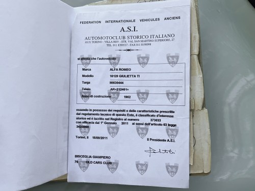 1962 Alfa Romeo Giulietta Type 101 TI In vendita (immagine 183 di 183)