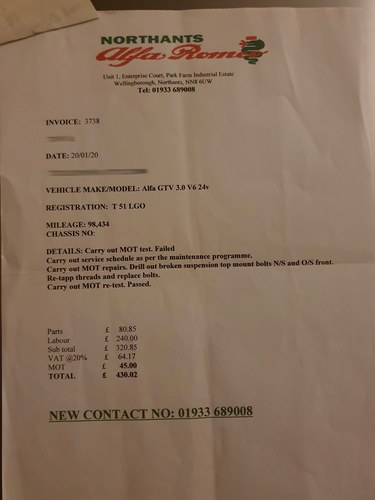 RESERVE LOWERED - 1999 Alfa Romeo GTV 3.0 V6 zum Verkauf (Bild 84 von 86)