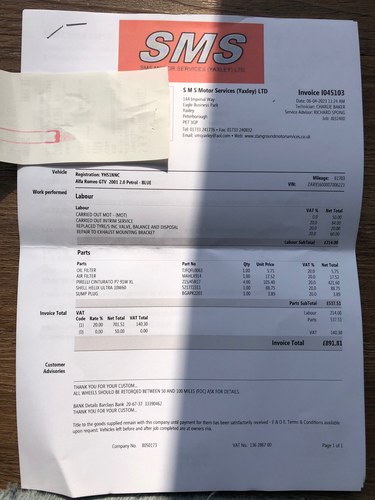 2002 Alfa Romeo GTV Twin Spark Lusso à venda (imagem 88 de 94)