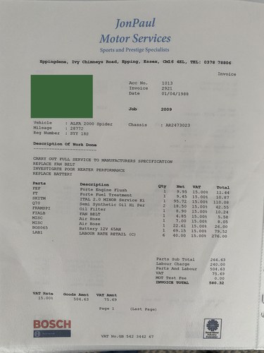 1977 Alfa Romeo 2000 Spider Veloce S2 RHD à vendre (picture 363 of 367)