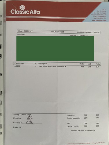 1977 Alfa Romeo 2000 Spider Veloce S2 RHD à vendre (picture 328 of 367)