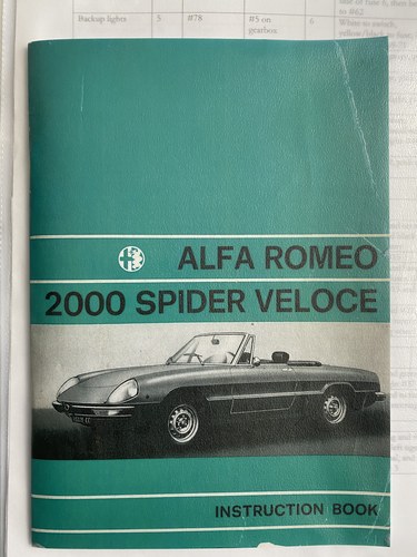 1977 Alfa Romeo 2000 Spider Veloce S2 RHD à vendre (picture 300 of 367)