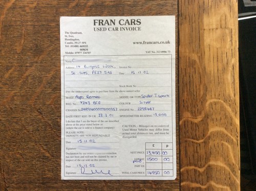 2001 Alfa Romeo Spider GTV In vendita (immagine 68 di 89)