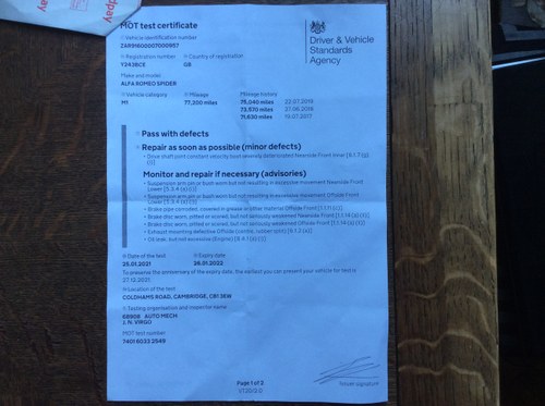 2001 Alfa Romeo Spider GTV In vendita (immagine 82 di 89)