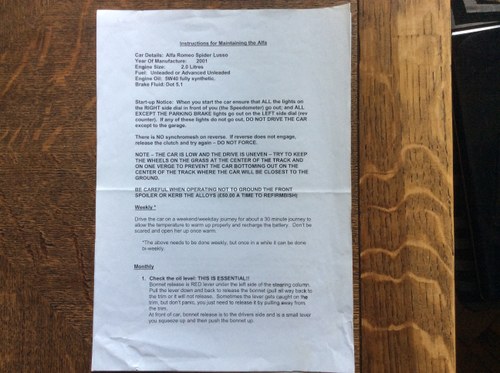 2001 Alfa Romeo Spider GTV In vendita (immagine 70 di 89)