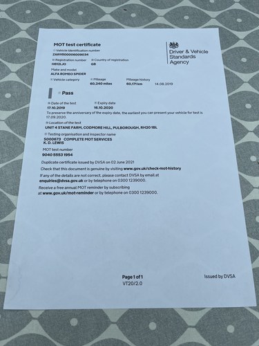 1991 Alfa Romeo Spider En venta (imagen 245 de 250)