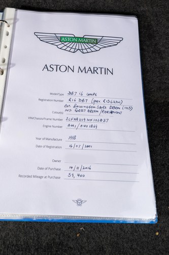 1998 Aston Martin DB7 In vendita (immagine 161 di 173)