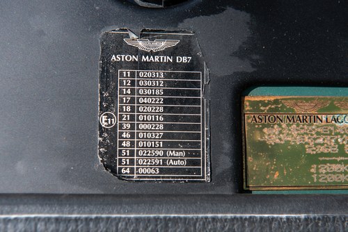 1999 Aston Martin DB7 Vantage Volante In vendita (immagine 74 di 93)
