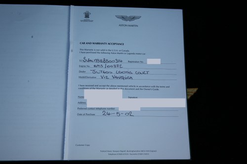 2002 Aston Martin V12 Vanquish - Only 11,757 miles! In vendita (immagine 121 di 147)
