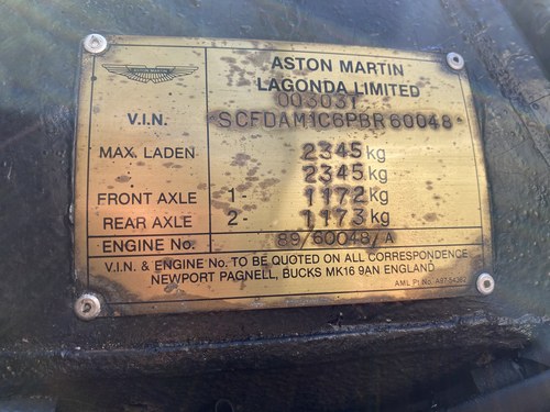 1993 Aston Martin Virage Volante till salu (bild 113 av 122)