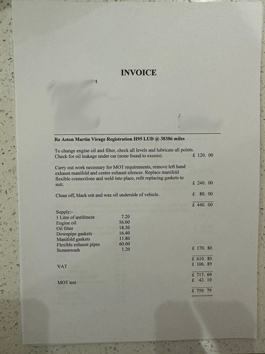 1990 Aston Martin Virage 5.3 V8 Automatic à venda (imagem 117 de 130)