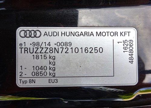 2002 Audi TT Roadster Mk1 with Baseball Glove Interior In vendita (immagine 101 di 122)