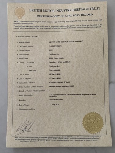 1968 Austin Mini Cooper Rally In vendita (immagine 75 di 85)