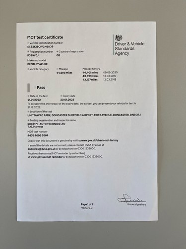 1997 Bentley Azure In vendita (immagine 124 di 128)