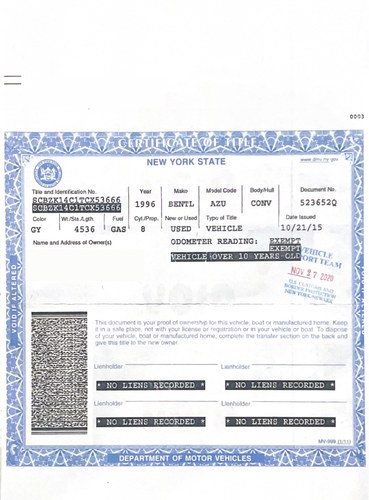 1996 Bentley Azure (LHD) Te koop (foto 164 van 169)