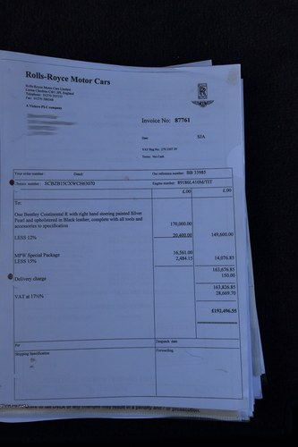 1998 Bentley Continental R Chatsworth Edition In vendita (immagine 58 di 93)