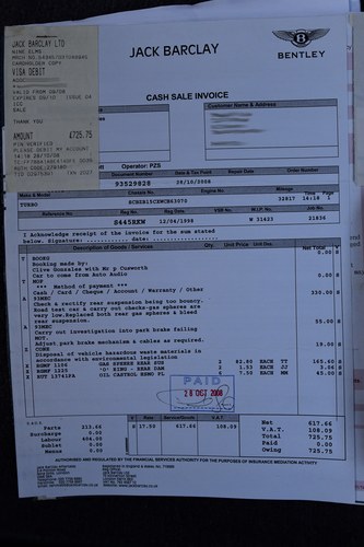 1998 Bentley Continental R Chatsworth Edition In vendita (immagine 88 di 93)