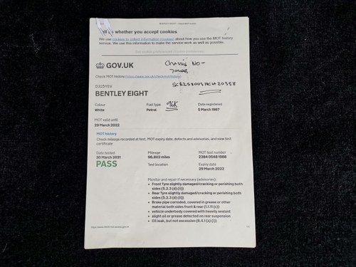 1987 Bentley Eight zum Verkauf (Bild 201 von 246)