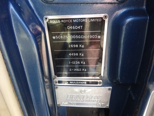 1986 Bentley Mulsanne Te koop (foto 26 van 188)