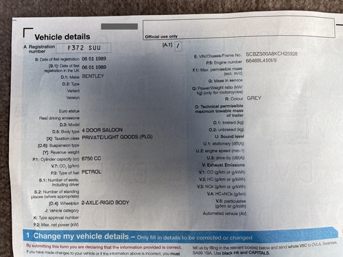 1989 Bentley Mulsanne S 6.8 In vendita (immagine 180 di 181)