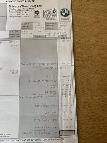 1997 BMW 316i Compact à vendre (picture 105 of 113)