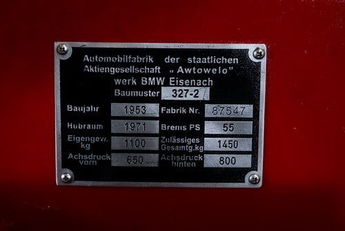 1953 BMW 327 Cabriolet LHD For Sale (picture 60 of 72)