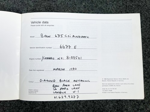 1990 BMW 635 Csi zum Verkauf (Bild 227 von 231)