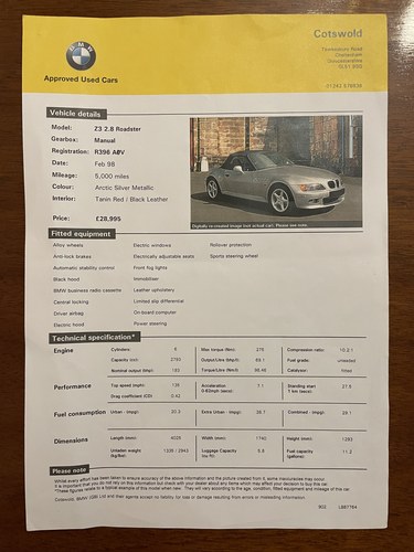 1998 BMW Z3 2.8i In vendita (immagine 69 di 72)