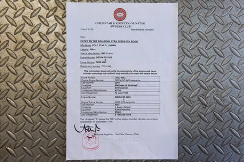 1960 BSA DBD 34 Gold Star Clubman 500 zum Verkauf (Bild 72 von 82)