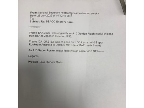 1956 BSA Golden Flash with Super Rocket engine For Sale (picture 47 of 47)