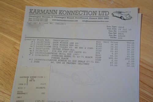 1970 Volkswagen Karmann Ghia LHD For Sale (picture 233 of 239)