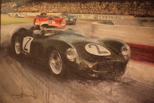 1959 Michael Turner Stirling Moss Oil Painting zum Verkauf (Bild 3 von 11)