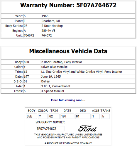 1965 Ford Mustang Coupe GT In vendita (immagine 158 di 159)