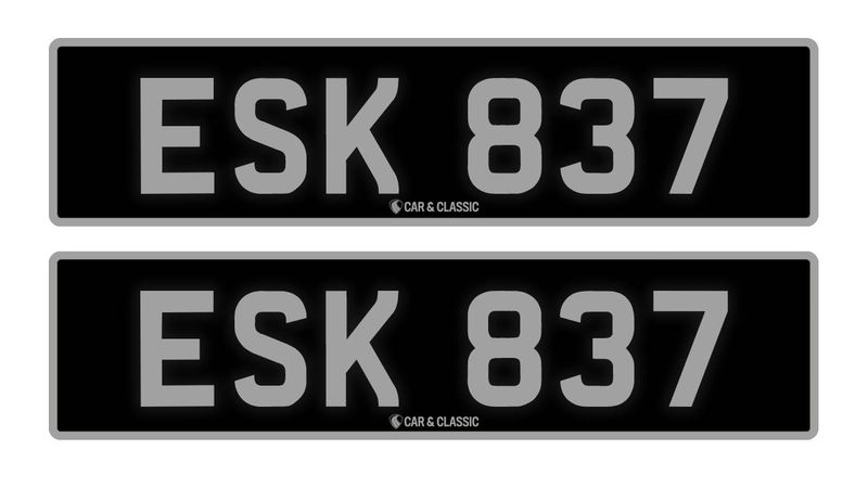 Private Reg Plate - ESK 837 In vendita (immagine 1 di 2)