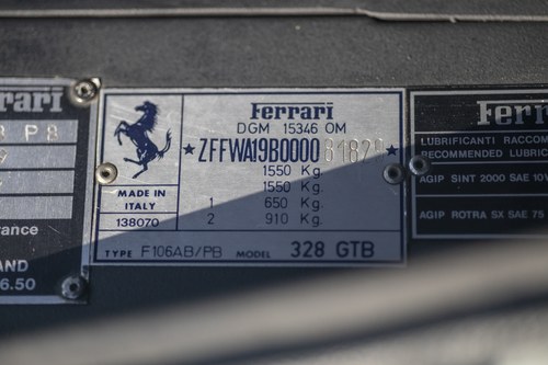 1989 Ferrari 328 GTB Te koop (foto 86 van 139)