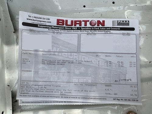 2001 Ford Sierra Cosworth RS500 Thundersaloon – Track Car zum Verkauf (Bild 225 von 247)