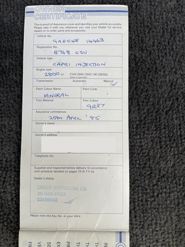 1985 Ford Capri 2.8 Injection Special zum Verkauf (Bild 158 von 174)