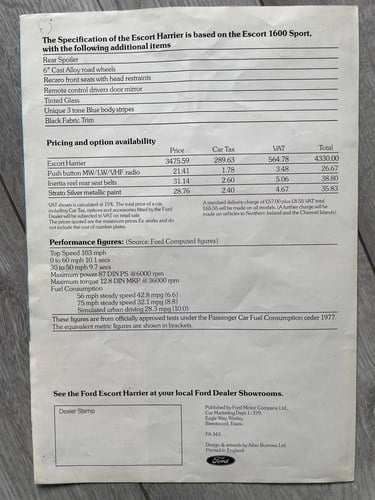 1980 Ford Escort Harrier In vendita (immagine 181 di 183)