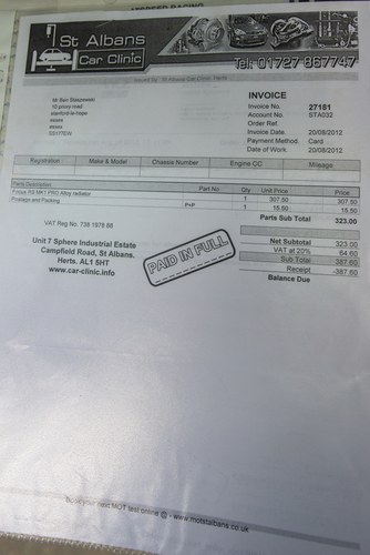 RESERVE LOWERED - 2003 Ford Focus RS 2.0 zum Verkauf (Bild 113 von 116)