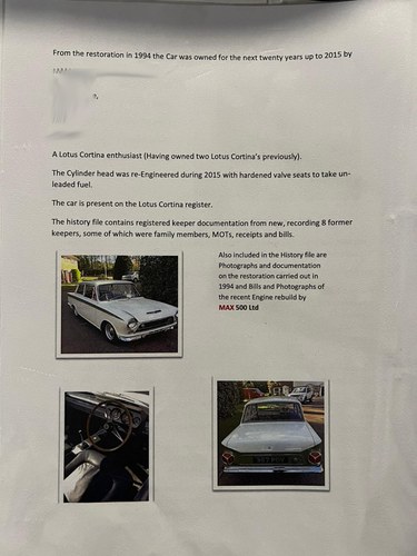 1963 Ford Lotus Cortina MK1 Pre Airflow à vendre (picture 73 of 95)