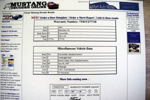 1967 Ford Mustang Convertible zum Verkauf (Bild 85 von 87)