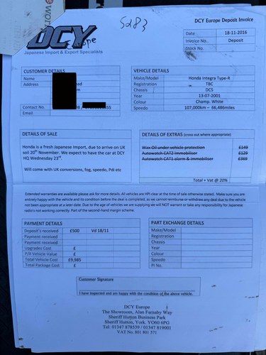 2001 Honda Integra Mk4 Type R à vendre (picture 161 of 161)