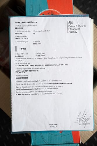 1969 Innocenti Lambretta DL 125 (195) For Sale (picture 108 of 110)