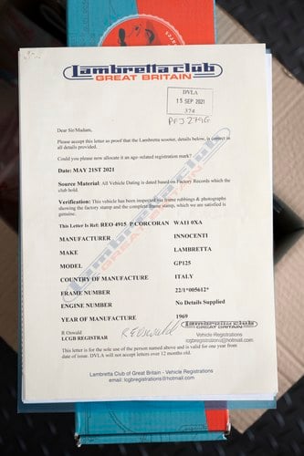 1969 Innocenti Lambretta DL 125 (195) For Sale (picture 105 of 110)