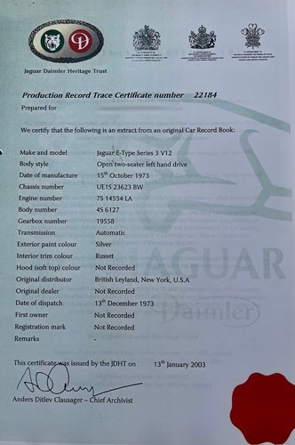 1973 Jaguar E - T ype Series III Convertible à vendre (picture 61 of 62)