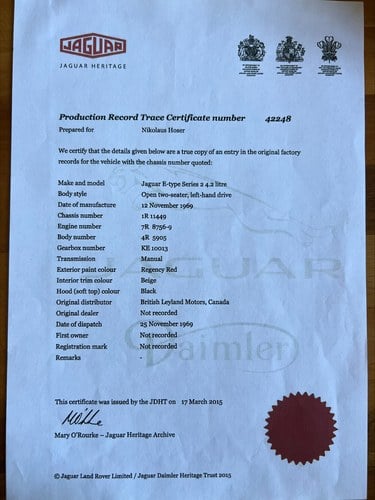 1969 Jaguar E-Type 4.2 Series 2 OTS LHD Te koop (foto 44 van 46)