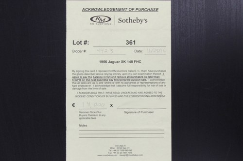 1956 Jaguar XK140 Fixed Head Coupe Body Shell Te koop (foto 52 van 52)